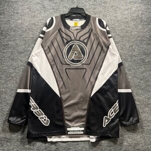 Acerbis Motocross Jersey Mens XL Black Grey White Long Sleeve Racing Shirt
